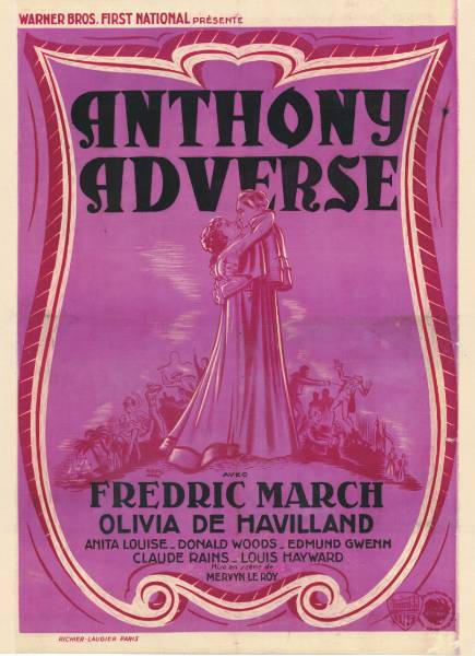 Repro 30x40cm - ANTHONY ADVERSE - Française