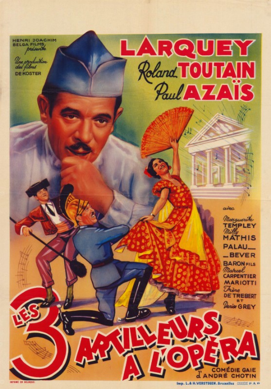 Affiche - TROIS ARTILLEURS A L'OPERA - 60x80cm - BEL