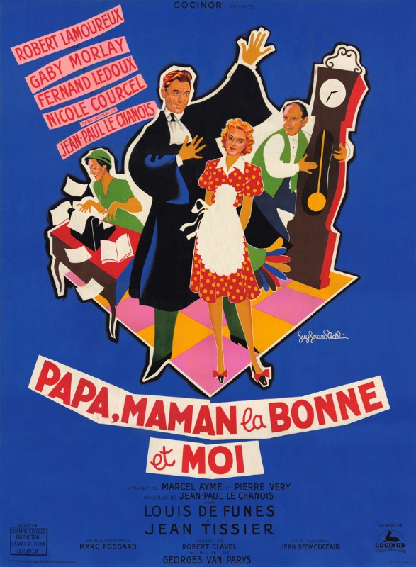 Repro 30x40cm - PAPA, MAMAN, LA BONNE ET MOI - Française