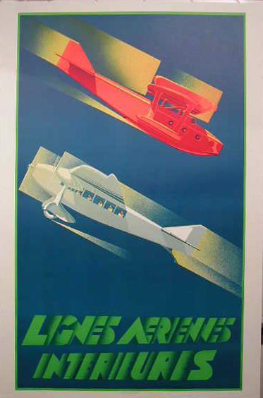 LIGNES AERIENNES INTERIEURES. Tirage années 80.
