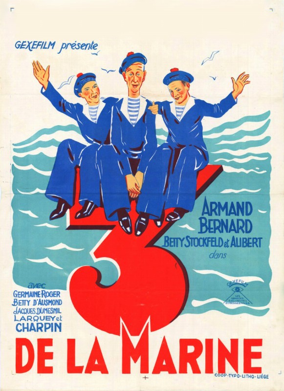 Repro 30x40cm - TROIS DE LA MARINE - Belge