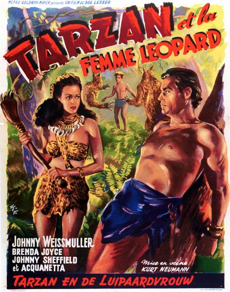 Repro 30x40cm - TARZAN ET LA FEMME LEOPARD - Belge