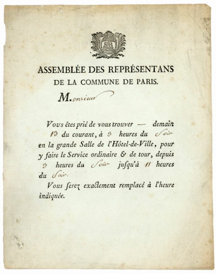 ASSEMBLEE DES REPRESENTANTS DE LA COMMUNE DE PARIS