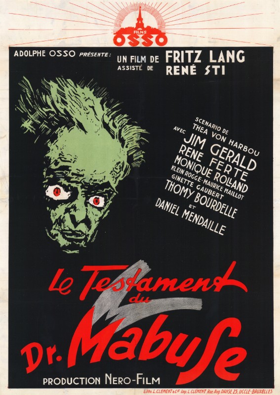Repro 30x40cm - TESTAMENT DU DOCTEUR MABUSE (le) - Belge