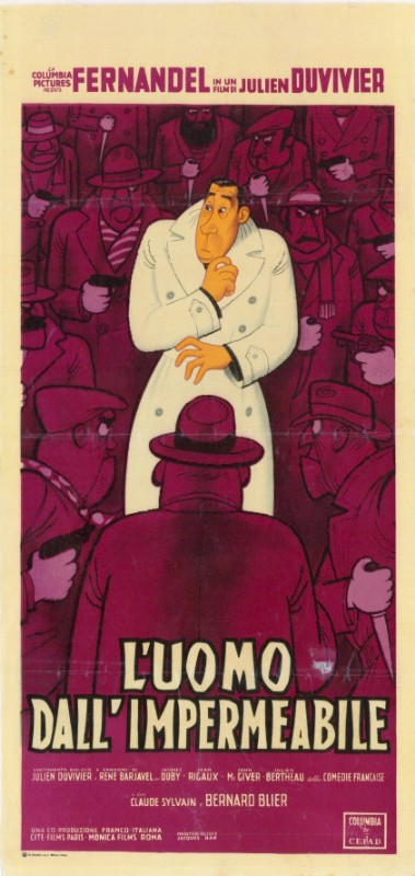 Affiche �?? HOMME A L�??IMPERMEABLE (l�??) �?? 33x71cm �?? intemporel