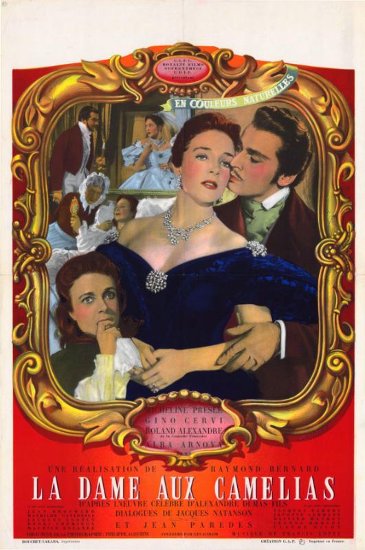 Repro 30x40cm - DAME AUX CAMELIAS (la) - Française