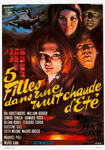 Affiche - CINQ FILLES DANS UNE NUIT CHAUDE D'ETE - 40x60cm