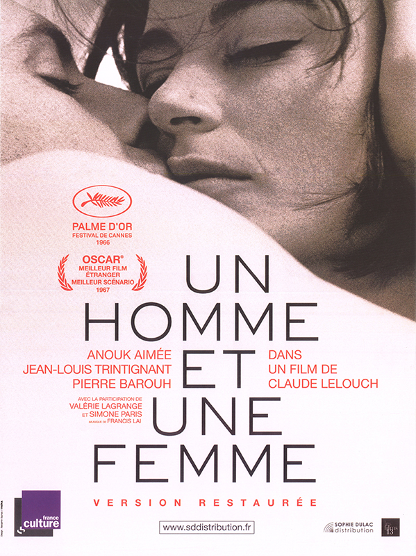Affiche - UN HOMME ET UNE FEMME - Ressortie 40x60cm