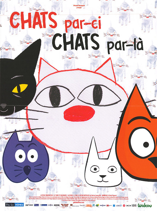 Affiche - CHATS PAR-CI CHATS PAR-LA - 40x55cm
