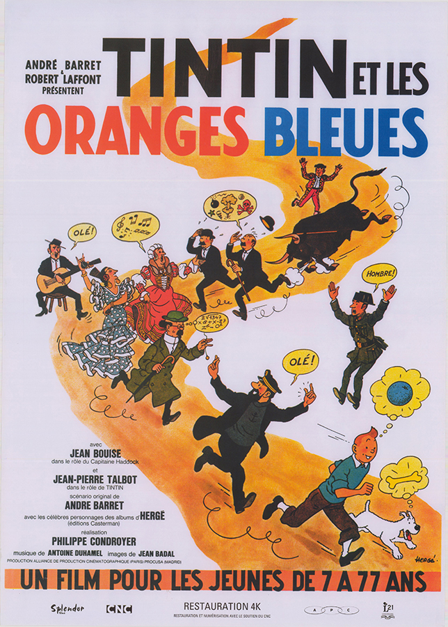 Affiche - TINTIN ET LES ORANGES BLEUES - Ressortie 40x55cm