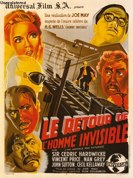 Repro 30x40cm - RETOUR DE L'HOMME INVISIBLE (le) - Française