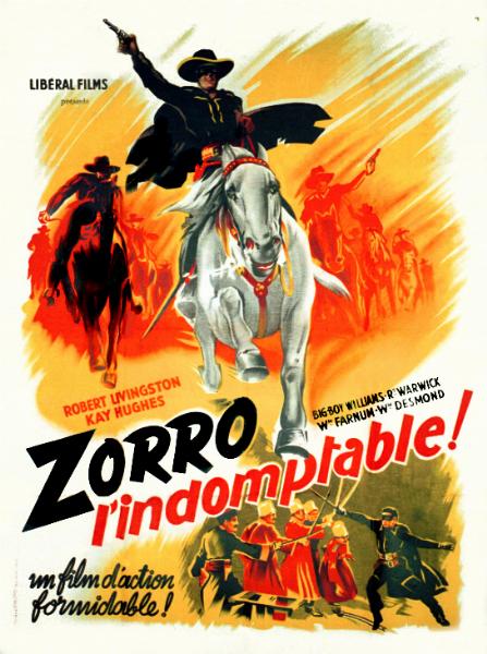 Repro 30x40cm - ZORRO L'INDOMPTABLE - Française