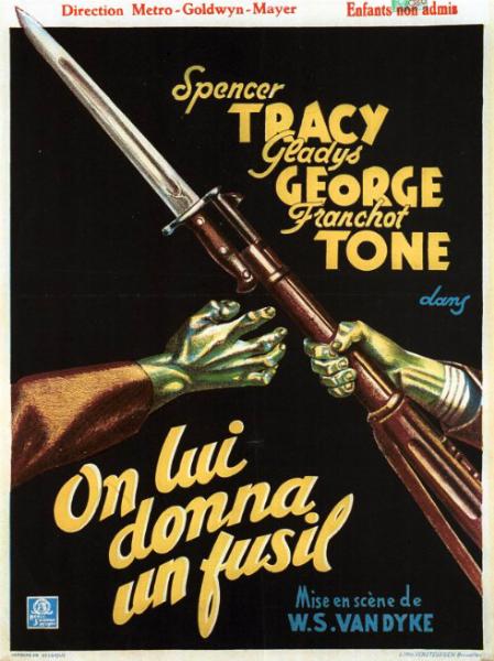 Repro 30x40cm - ON LUI DONNA UN FUSIL - Belge