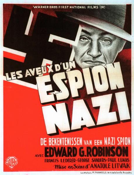 Repro 30x40cm - CONFESSIONS OF A NAZI SPY - Belge