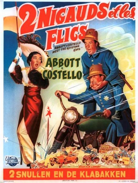 Repro 30x40cm - ABBOTT AND COSTELLO MEET THE KEYSTONE COPS - Belge