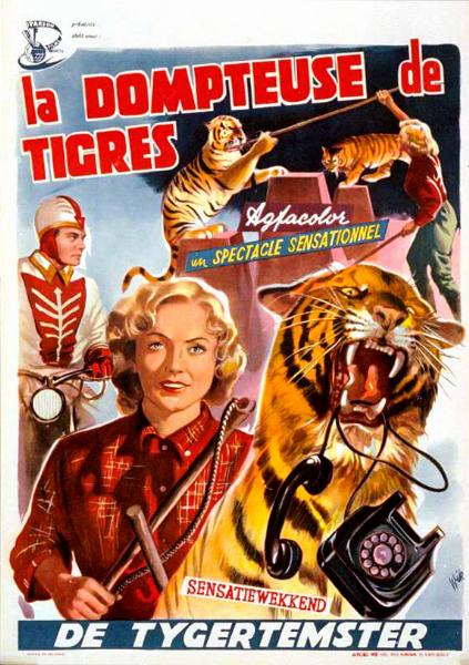 Repro 30x40cm - DOMPTEUSE DE TIGRES (la) - Belge