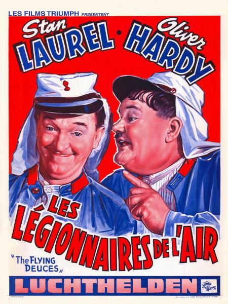 Repro 30x40cm - LAUREL ET HARDY CONSCRITS - Belge