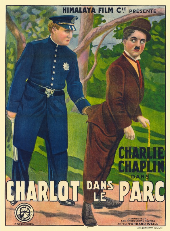 Repro 30x40cm - CHARLOT DANS LE PARC - Française