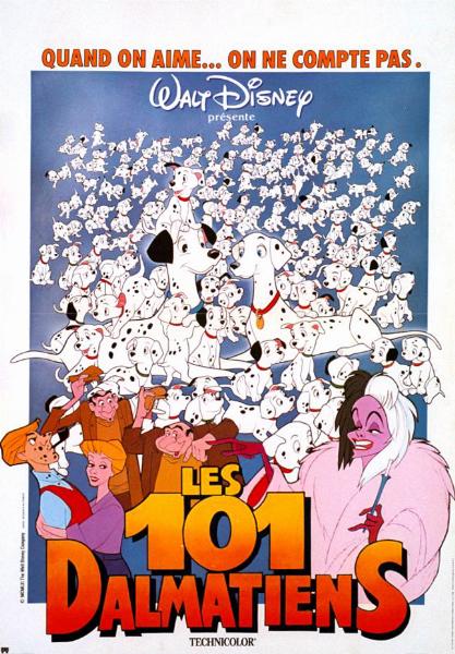 Affiche - CENT UN DALMATIENS (les) - Ressortie 40x55cm