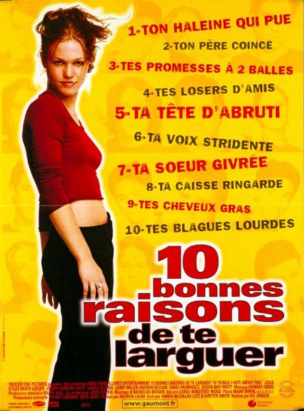 Affiche - DIX BONNES RAISONS DE TE LARGUER - 40x55cm
