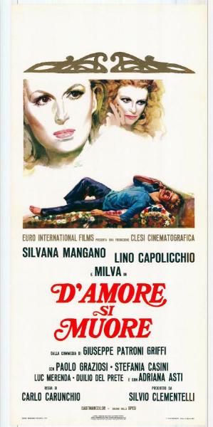 Repro 30x40cm - D'AMORE SI MUORE - Italienne