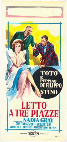 Repro 30x40cm - LETTO A TRE PIAZZE - Italienne