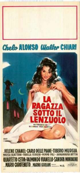 Repro 30x40cm - RAGAZZA SOTTO IL LENZUOLO (la) - Italienne