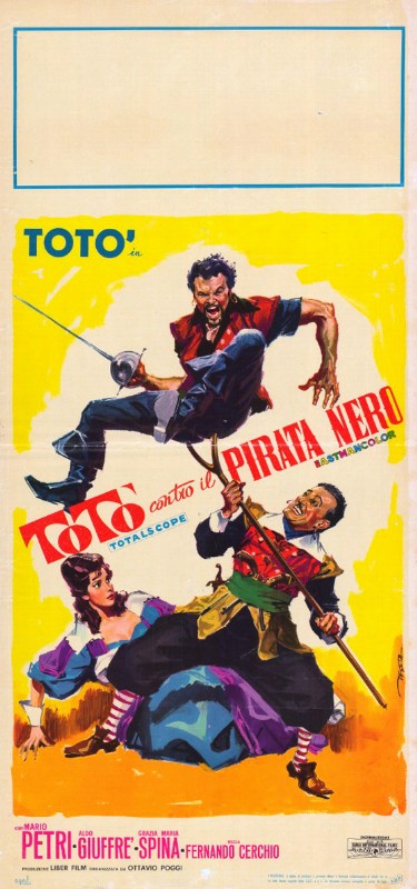Repro 30x40cm - TOTO CONTRO IL PIRATA NERO - Italienne