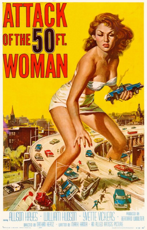 Repro 30x40cm - ATTAQUE DE LA FEMME DE CINQUANTE PIEDS (l') - U.S.