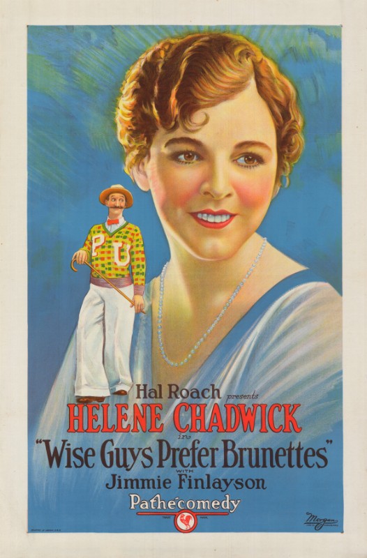 Repro 30x40cm - WISE GUYS PREFER BRUNETTES - U.S.