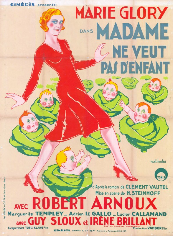 Repro 30x40cm - MADAME NE VEUT PAS D'ENFANTS - Française
