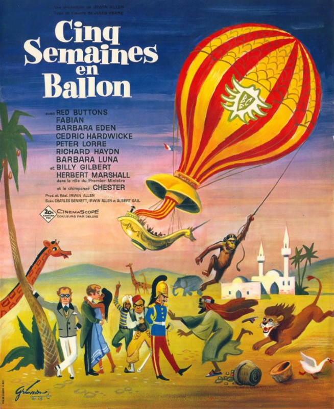 Affiche - CINQ SEMAINES EN BALLON - 40x55cm