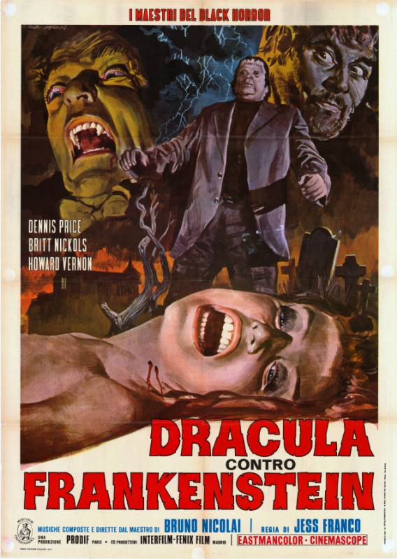 Repro 30x40cm - DRACULA, PRISONNIER DE FRANKENSTEIN - Italienne B