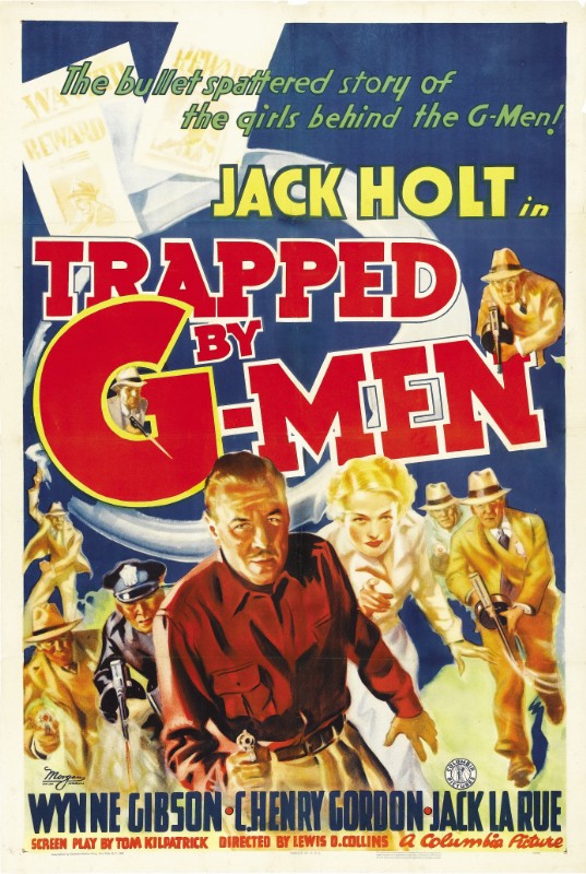 Repro 30x40cm - TRAPPED BY G-MEN - U.S.
