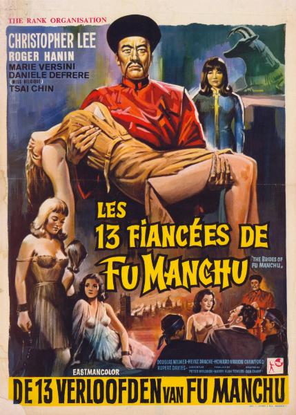 Repro 30x40cm - TREIZE FIANCEES DE FU MANCHU - Belge