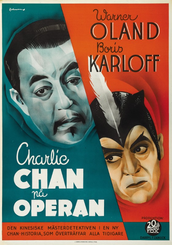 Repro 30x40cm - CHARLIE CHAN A L'OPERA - Suédoise