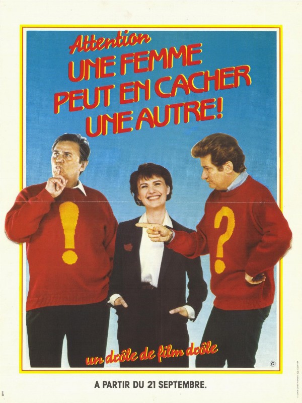 Affiche - ATTENTION! UNE FEMME PEUT EN CACHER UNE AUTRE - 40x55cm