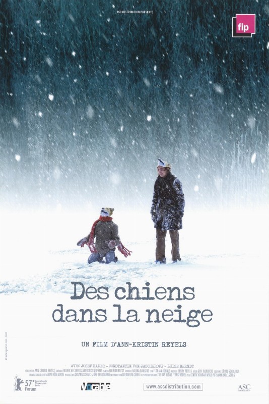 Affiche - DES CHIENS DANS LA NEIGE - 40x55cm