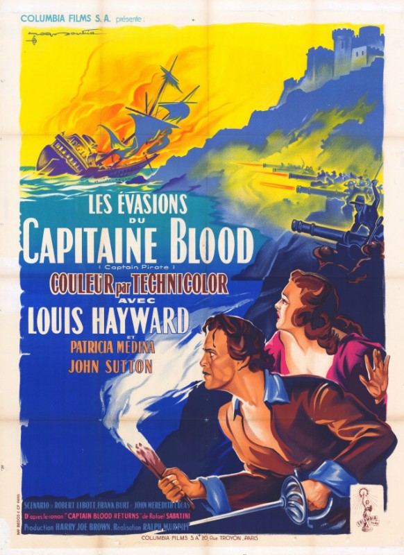 Affiche - EVASIONS DU CAPITAINE BLOOD (les) - 120x160cm