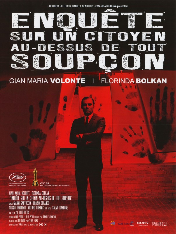 Affiche - ENQUETE SUR UN CITOYEN AU-DESSUS DE TOUT SOUPCON - Ressortie 40x55cm