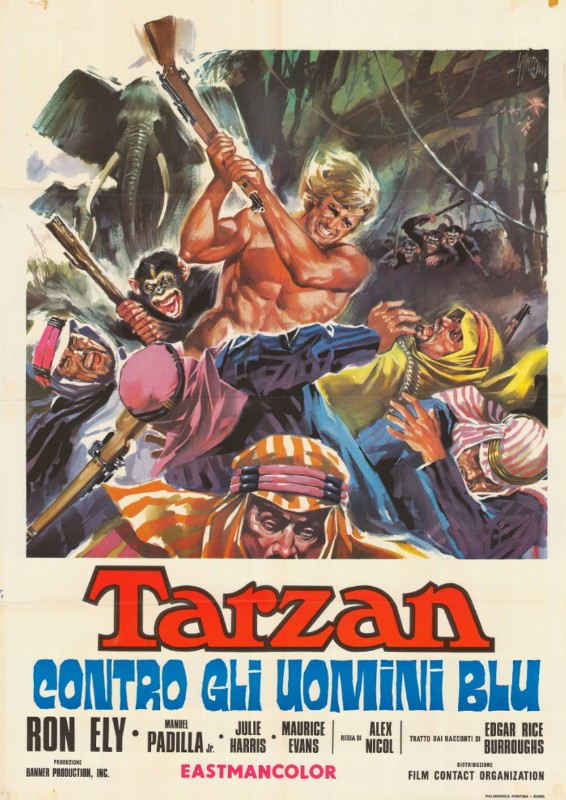 Repro 30x40cm - TARZAN AND THE 4 O'CLOCK ARMY - Italienne