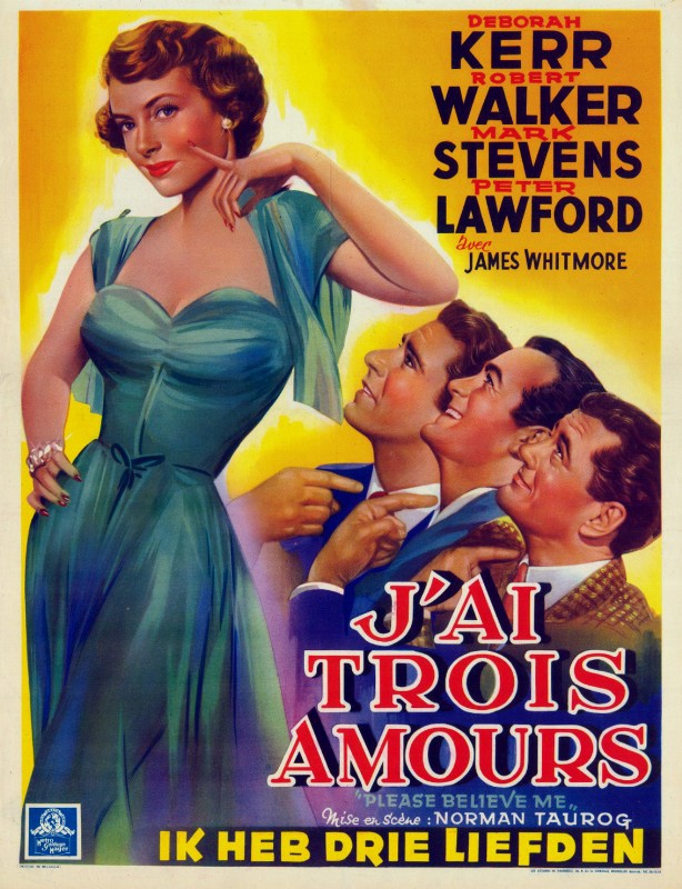 Repro 30x40cm - J'AI TROIS AMOURS - Belge