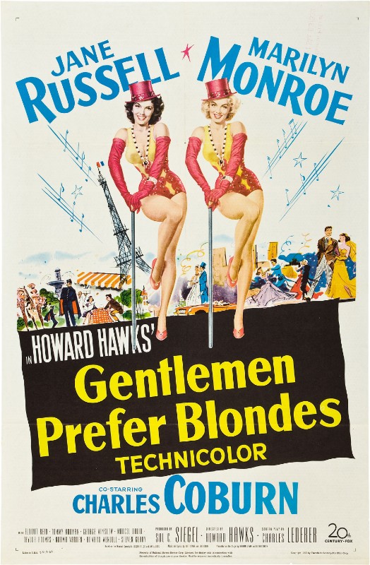 Repro 30x40cm - HOMMES PREFERENT LES BLONDES (les) - U.S.