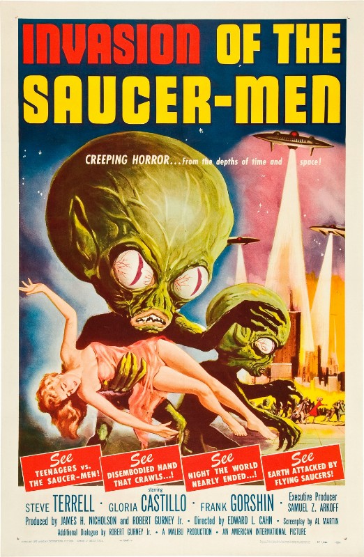 Repro 30x40cm - INVASION OF THE SAUCER-MEN - U.S.