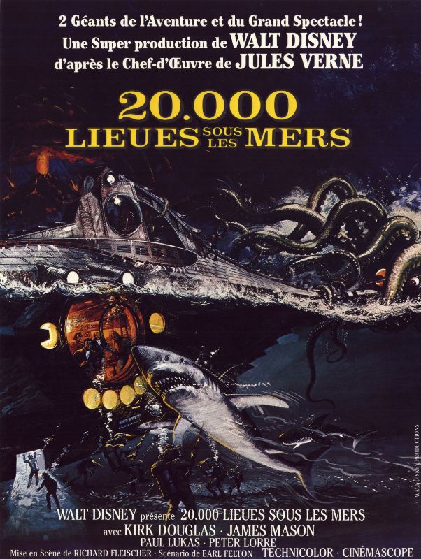 Affiche - 20000 LIEUES SOUS LES MERS - Ressortie 40x55cm