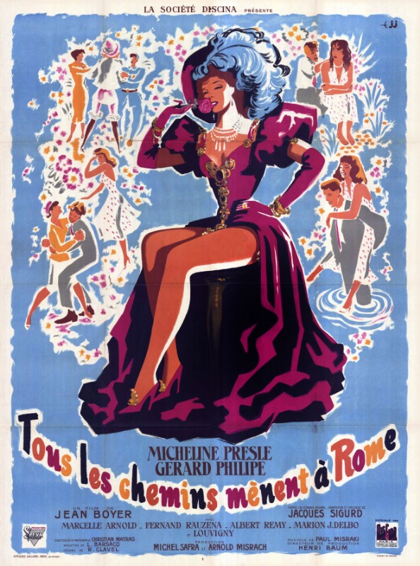 Affiche - TOUS LES CHEMINS MENENT A ROME - 120x160cm