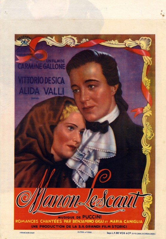 Repro 30x40cm - MANON LESCAUT - Belge