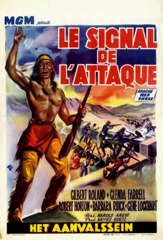 Repro 30x40cm - APACHE WAR SMOKE - Belge