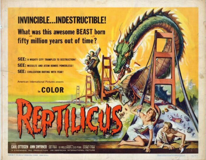 Repro 30x40cm - REPTILICUS LE MONSTRE DE MERS - U.S.