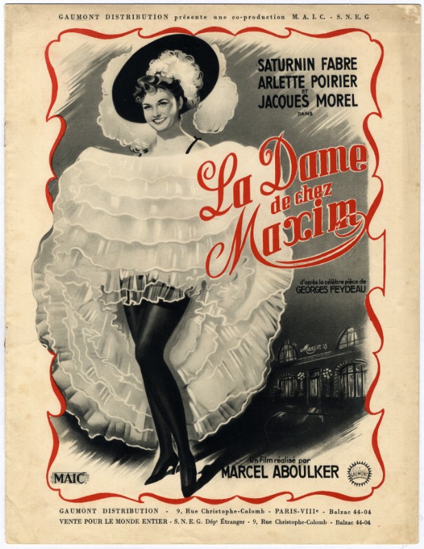 Dossier de Presse - DAME DE CHEZ MAXIM (la)
